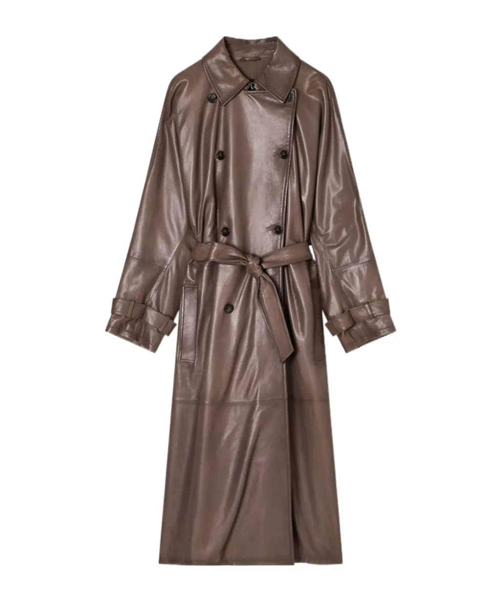 Double-Breasted Belted Trench Coat