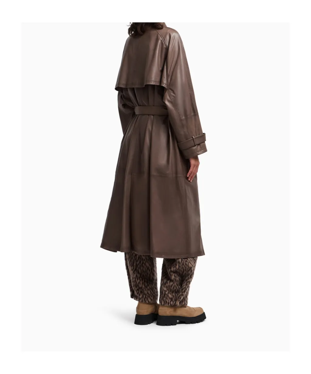 Double-Breasted Belted Trench Coat