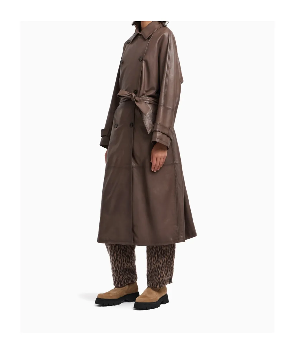 Double-Breasted Belted Trench Coat