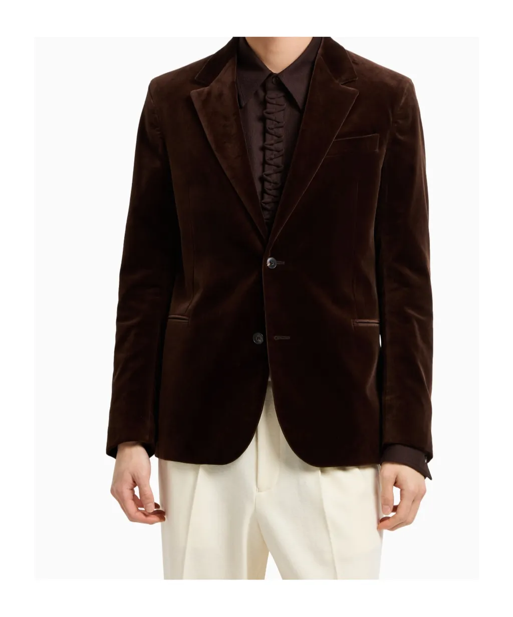 Single-Breasted Jacket In Smooth Velvet