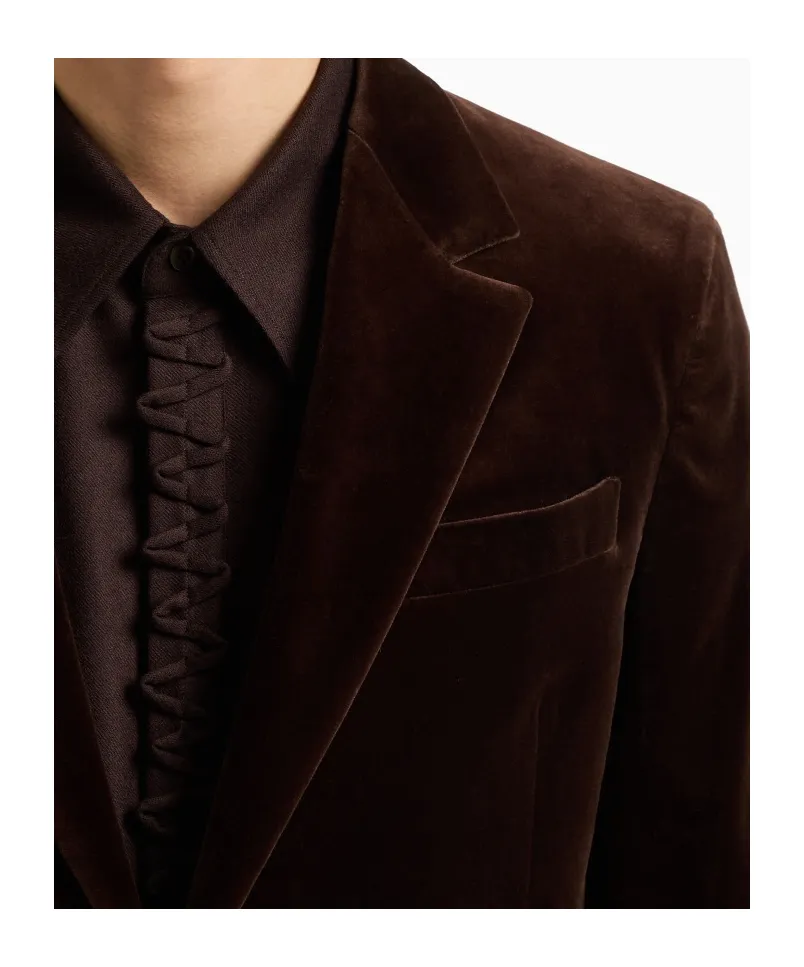 Single-Breasted Jacket In Smooth Velvet