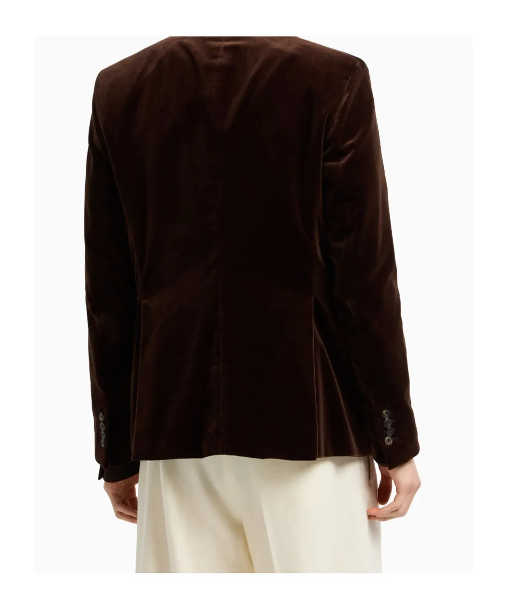 Single-Breasted Jacket In Smooth Velvet