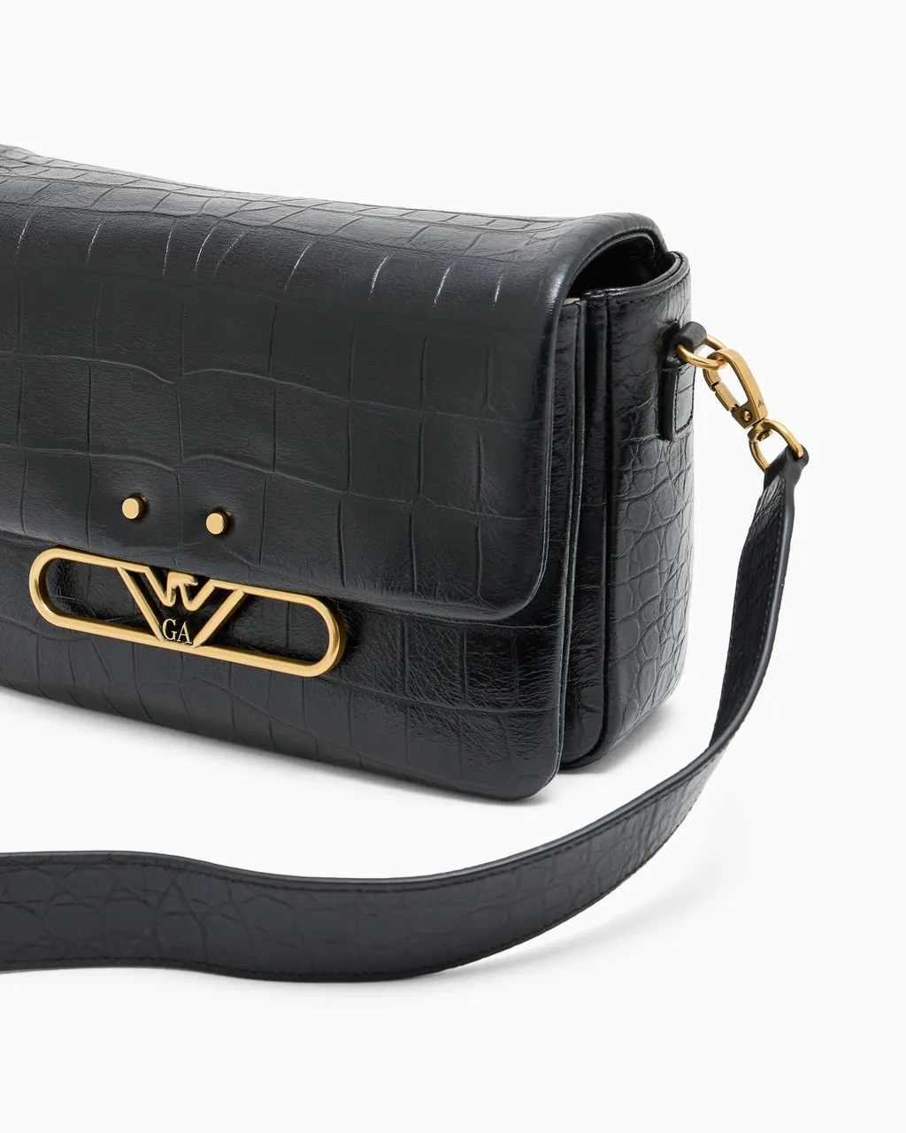 Eagle Logo Leather Shoulder Bag