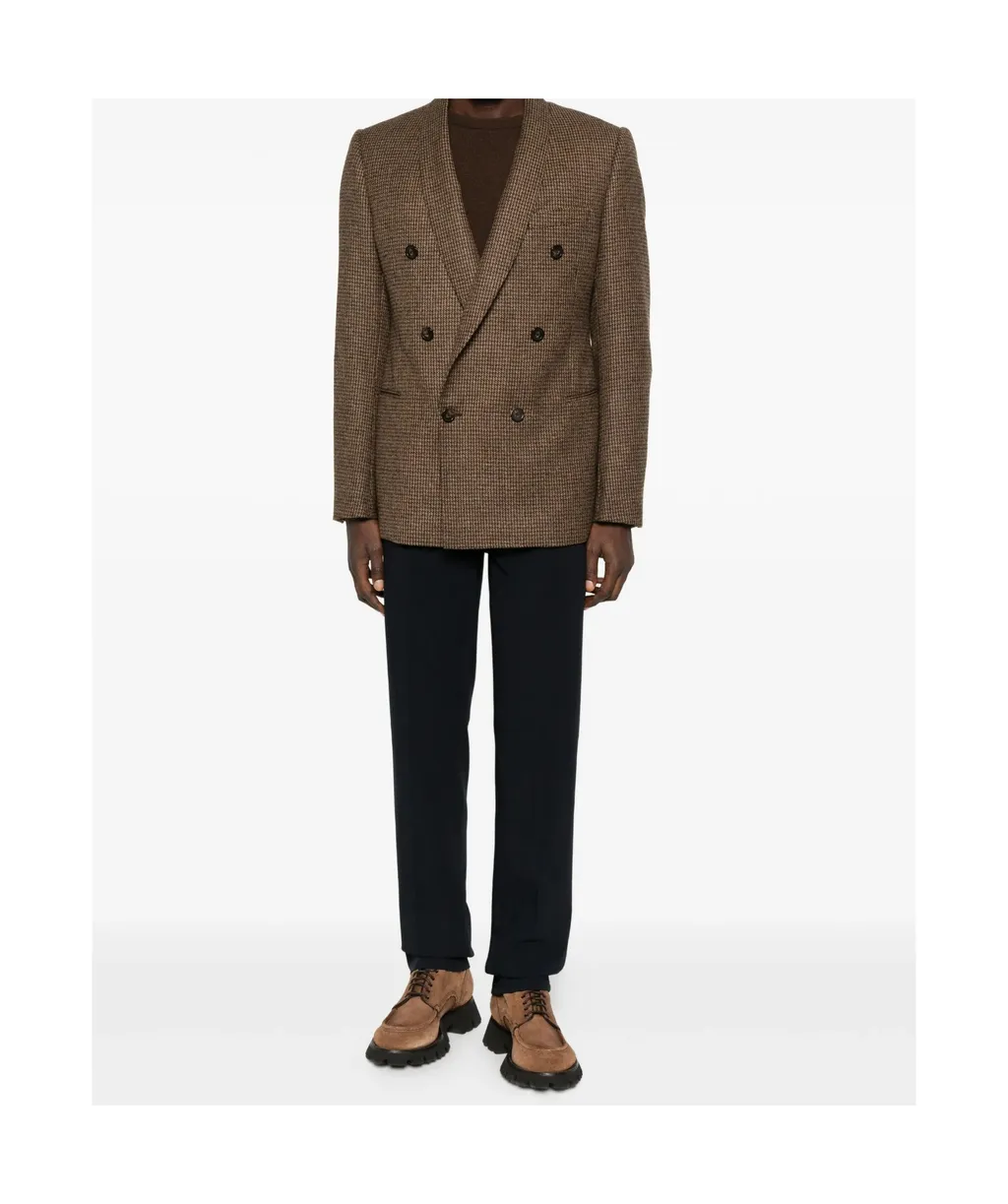 Houndstooth Double-Breasted Jacket