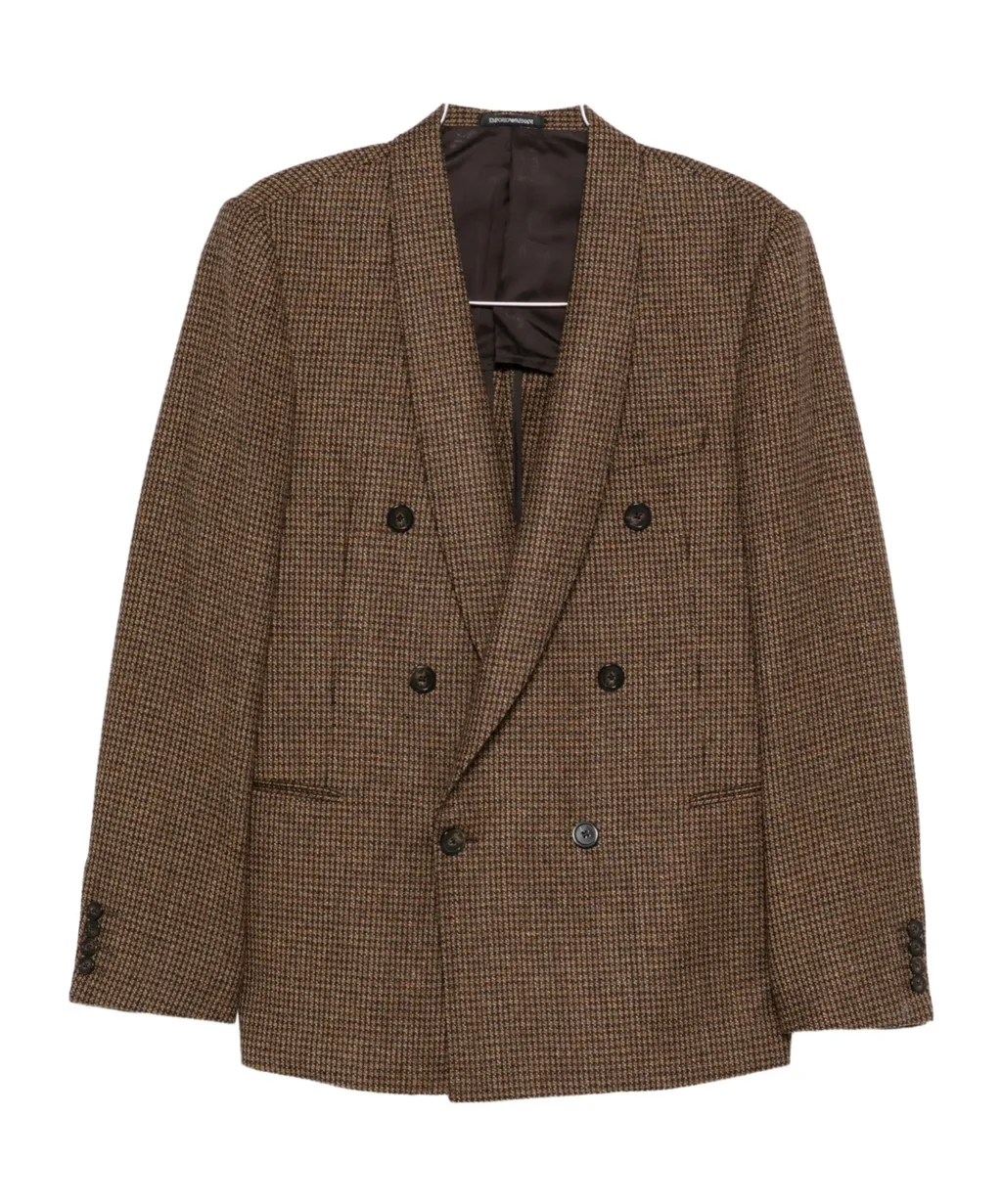 Houndstooth Double-Breasted Jacket