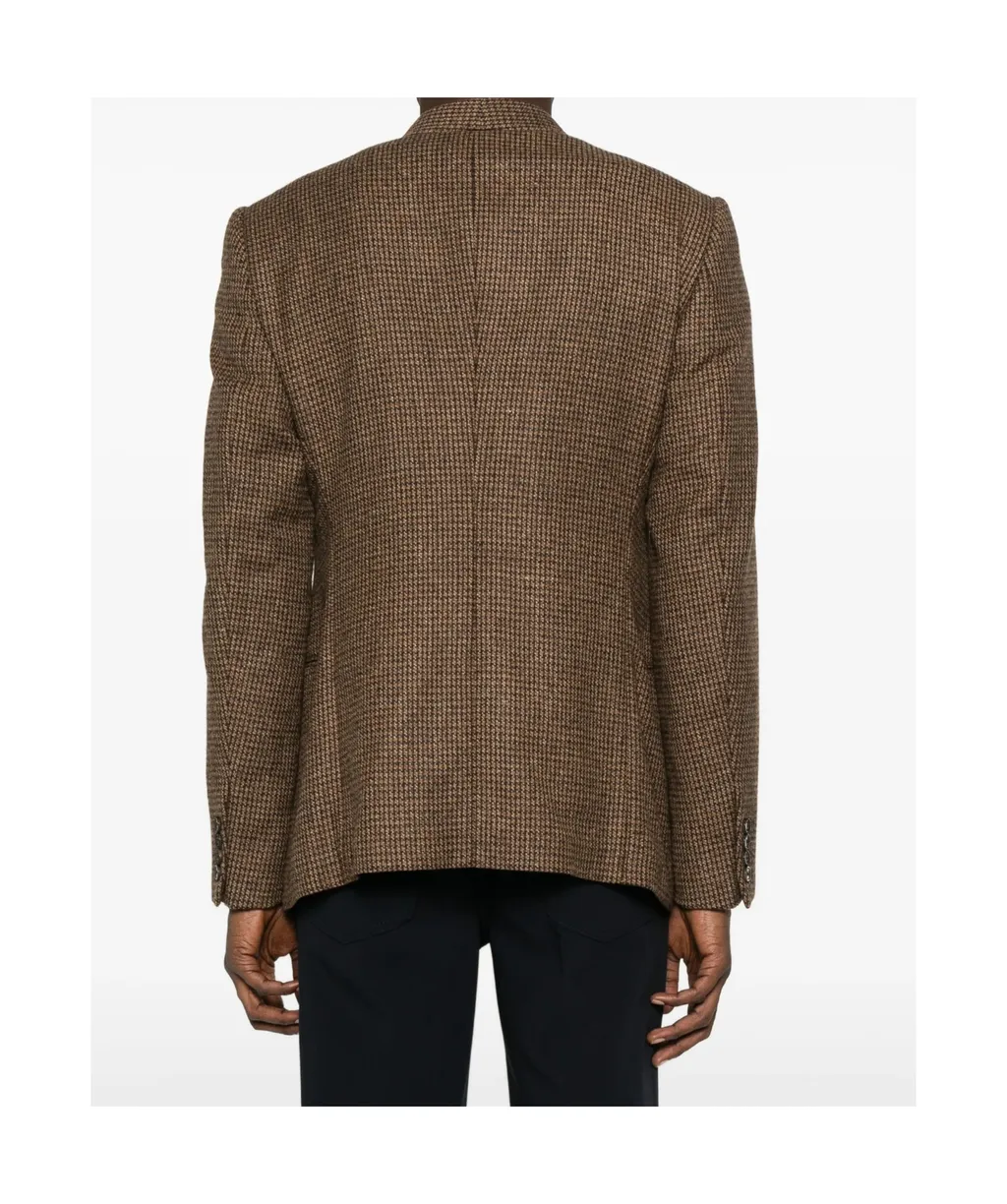 Houndstooth Double-Breasted Jacket