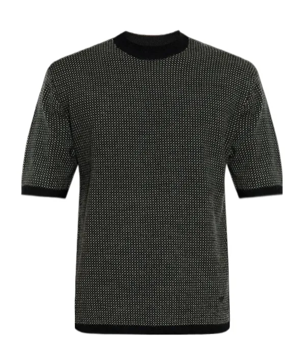Short-Sleeve Patterned Pullover