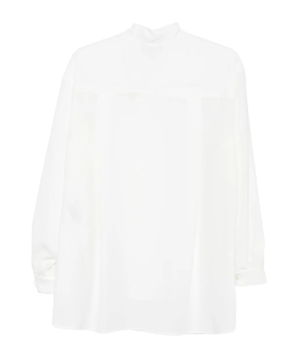 Long Sleeved Bow Embellished Blouse