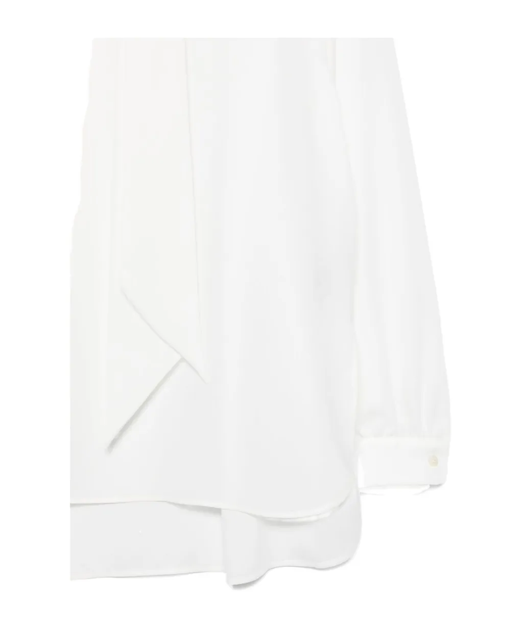 Long Sleeved Bow Embellished Blouse