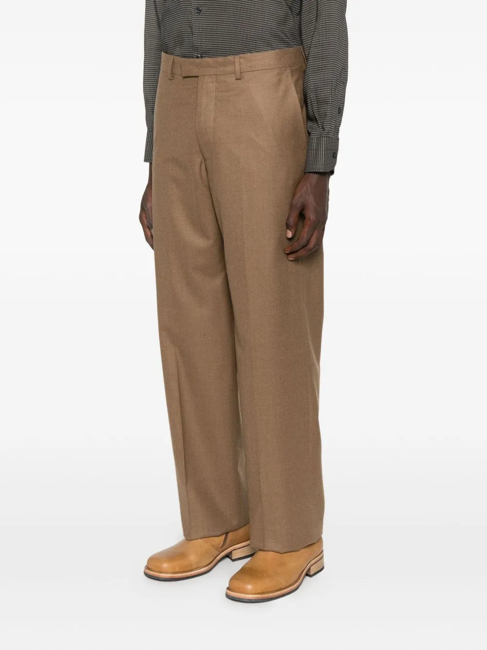 Pressed-Crease Front-Fastening Trousers