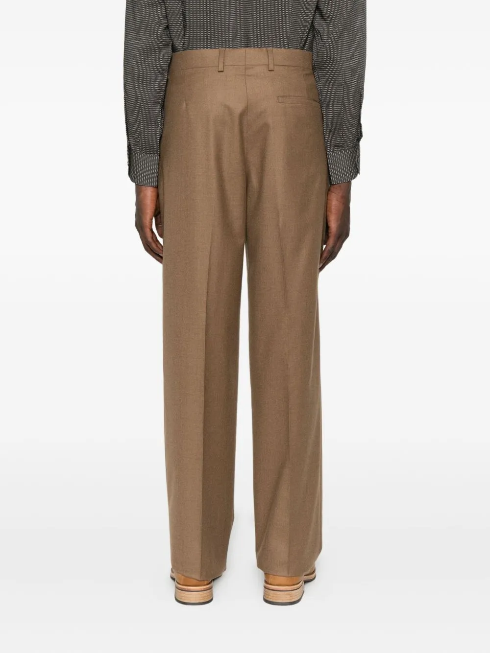 Pressed-Crease Front-Fastening Trousers