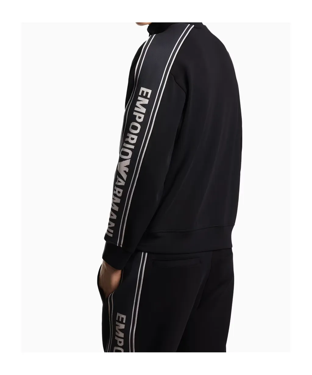 Logo-Tape Zip-Up Sweater