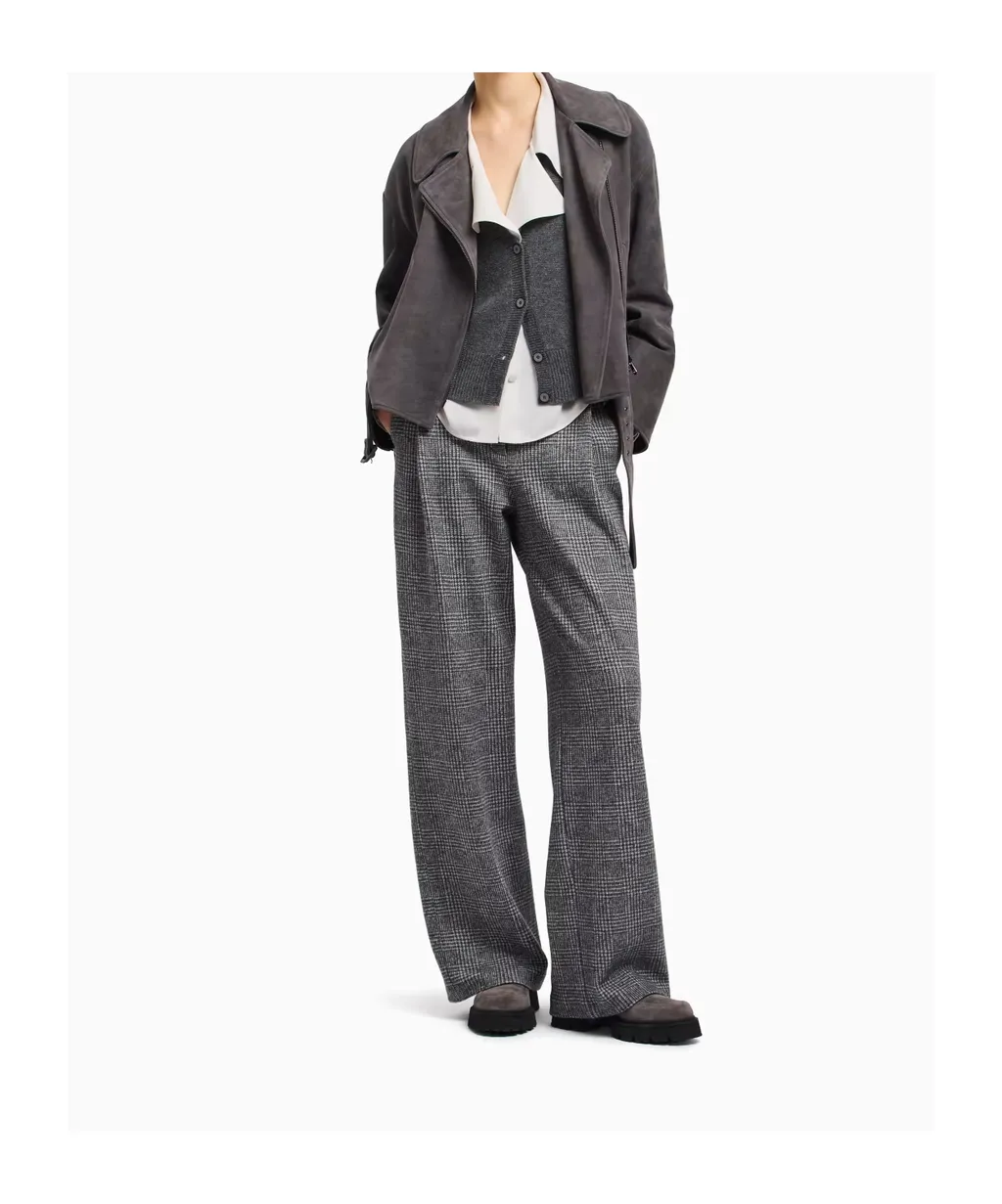 Prince Of Wales Check Compact Jersey-Knit Trousers