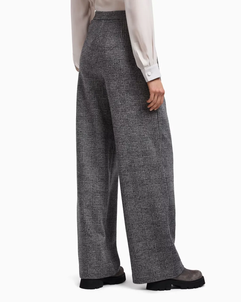 Prince Of Wales Check Compact Jersey-Knit Trousers