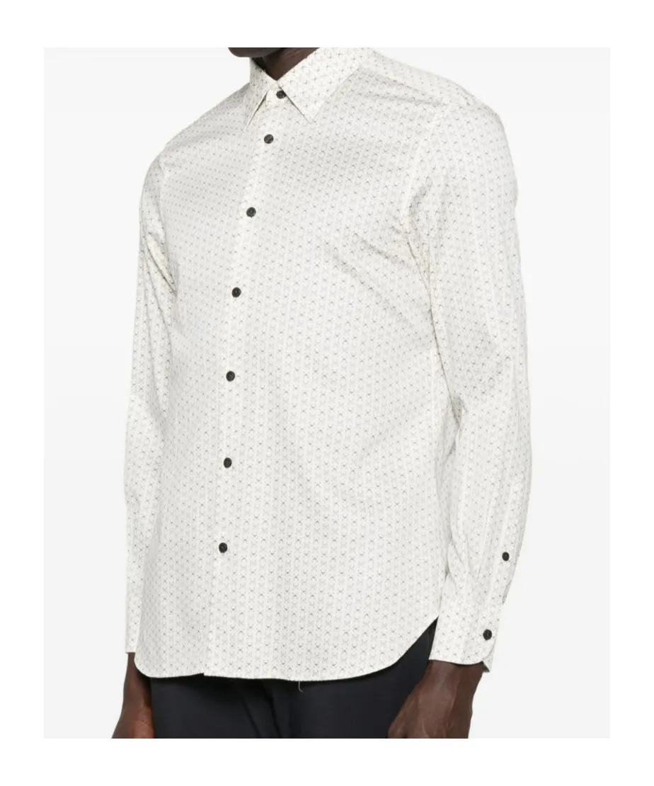 Printed-Pattern Stretch Shirt