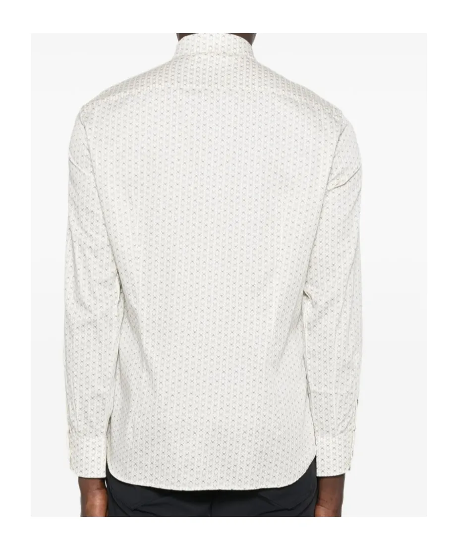 Printed-Pattern Stretch Shirt