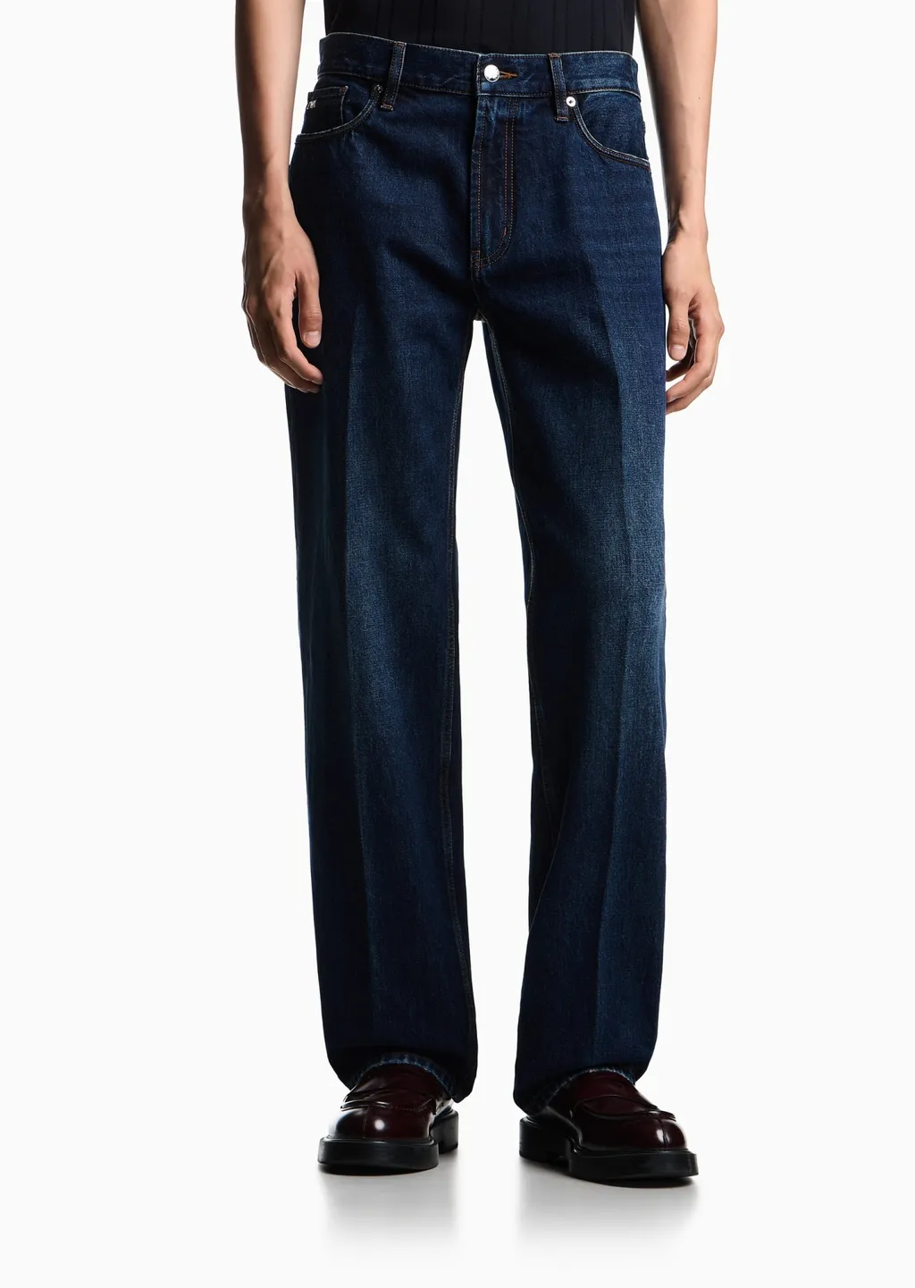 Straight-Leg Washed Jeans