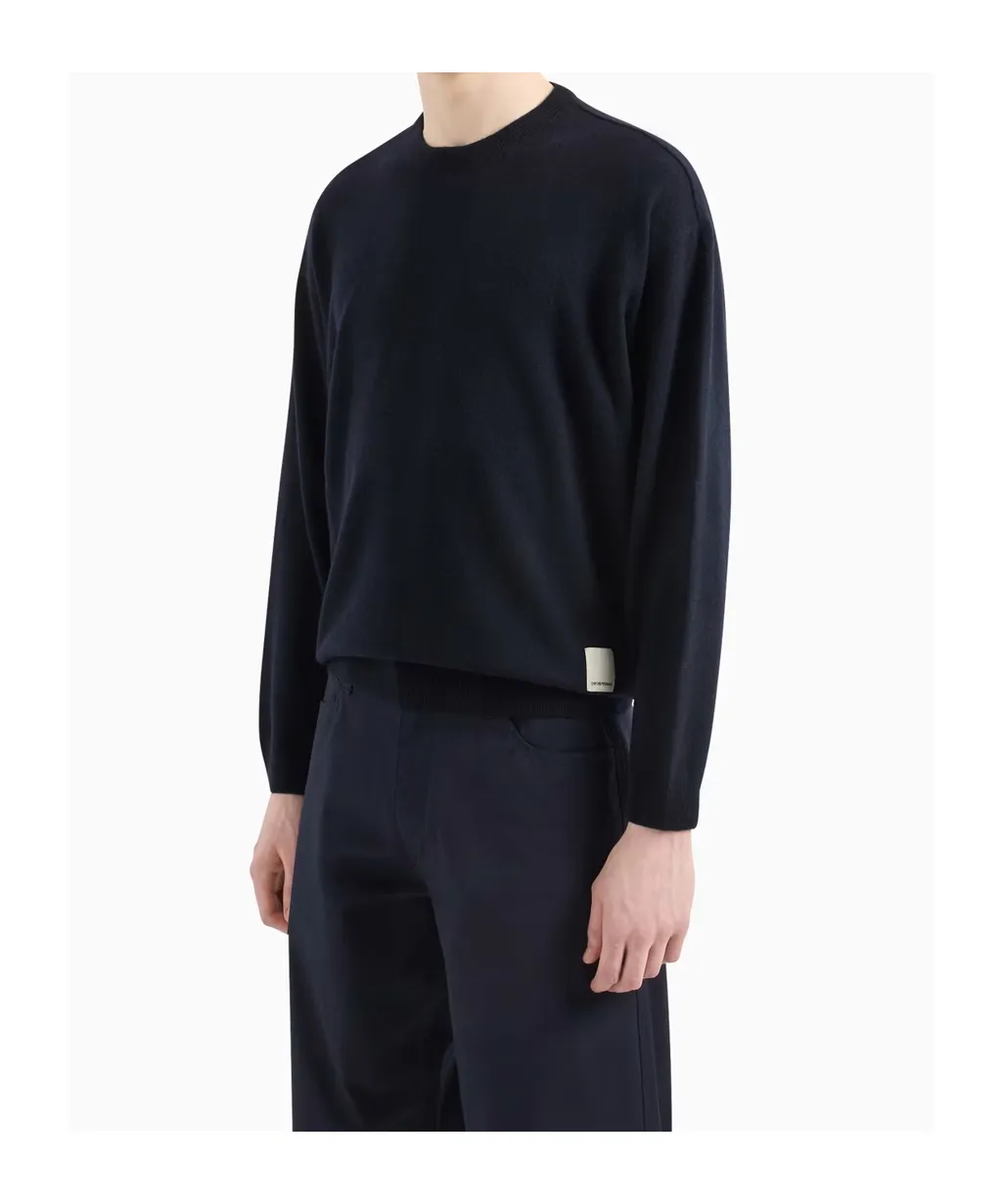 Logo-Patch Fine-Knit Jumper