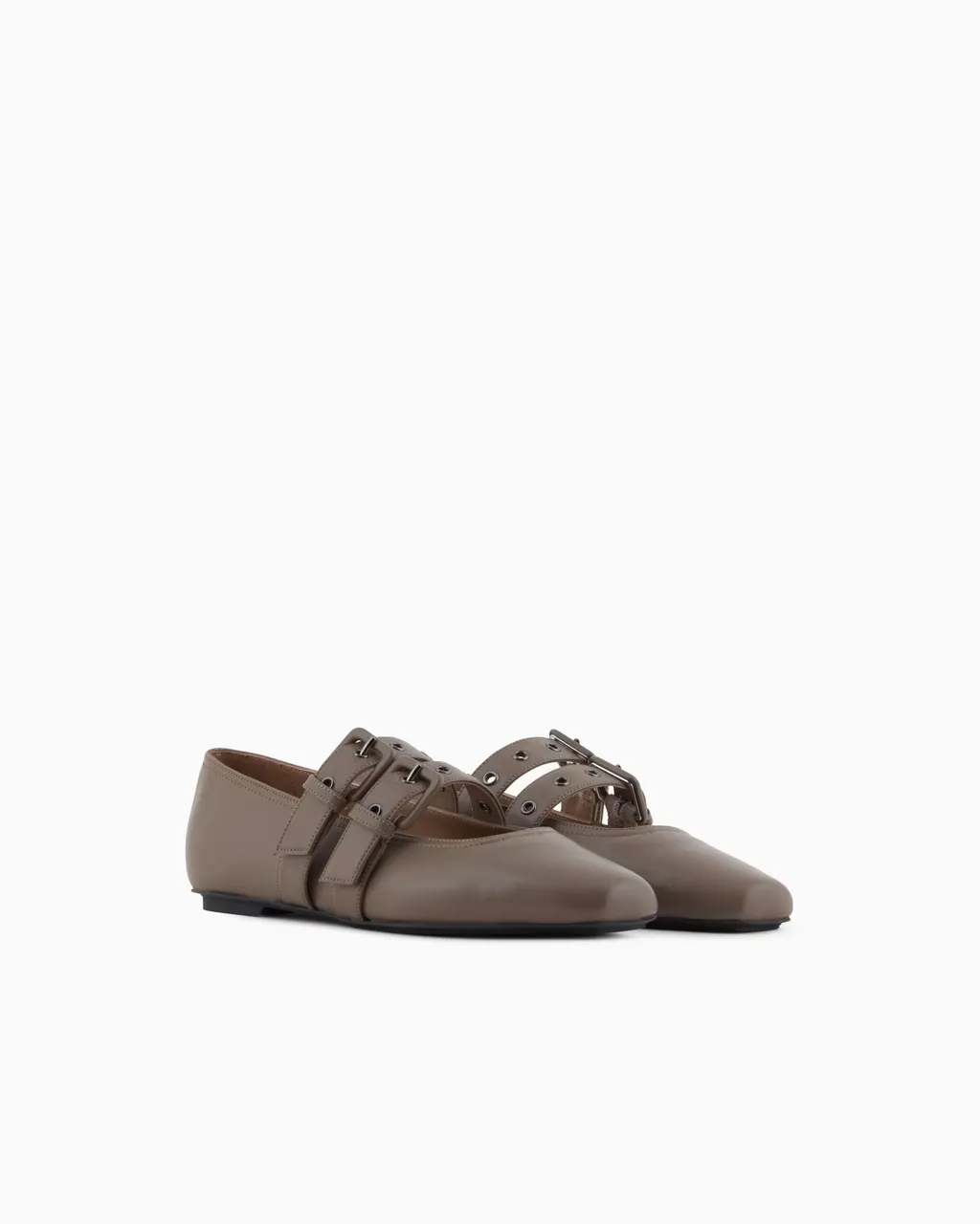 Double-Buckle Ballet Flats