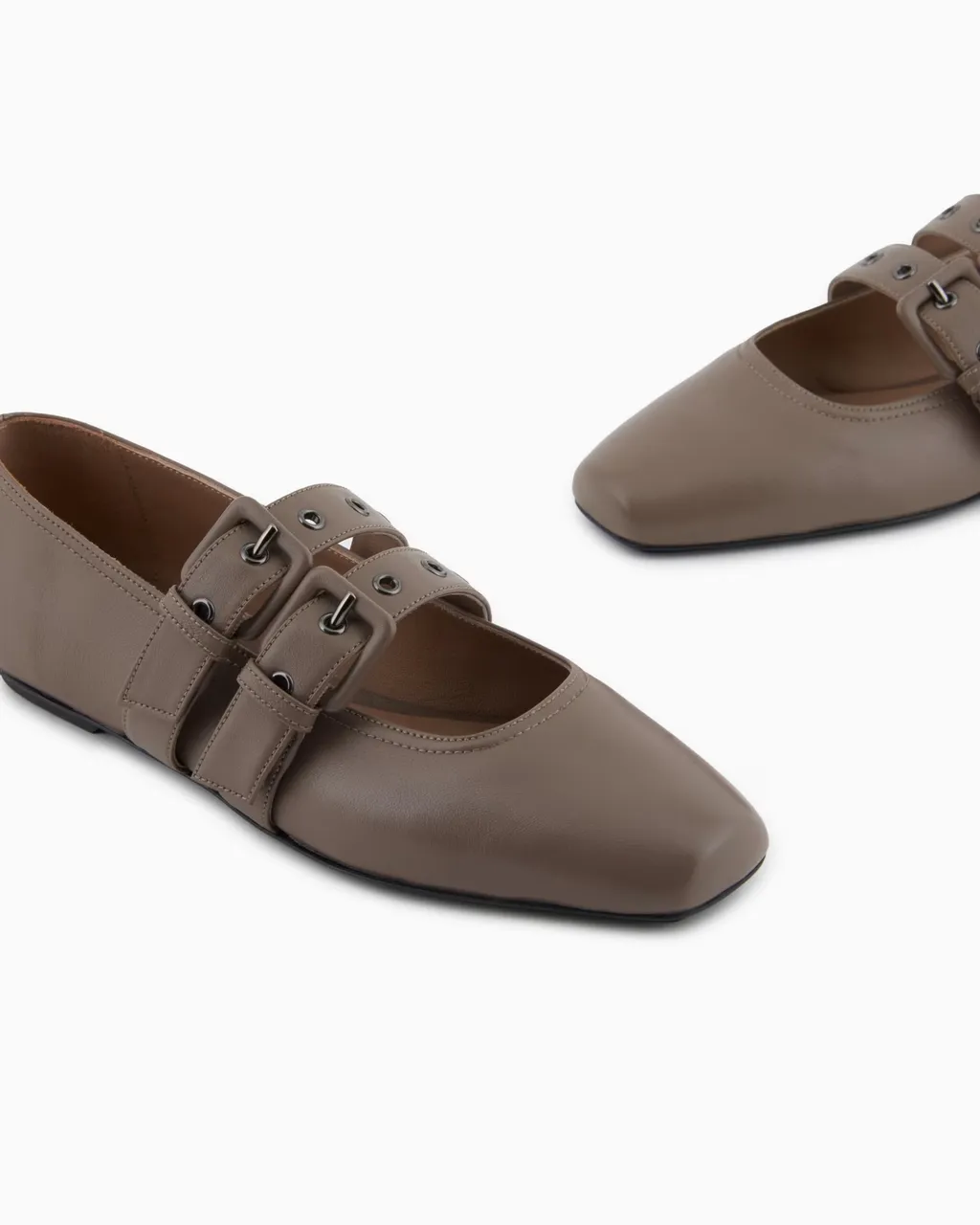 Double-Buckle Ballet Flats