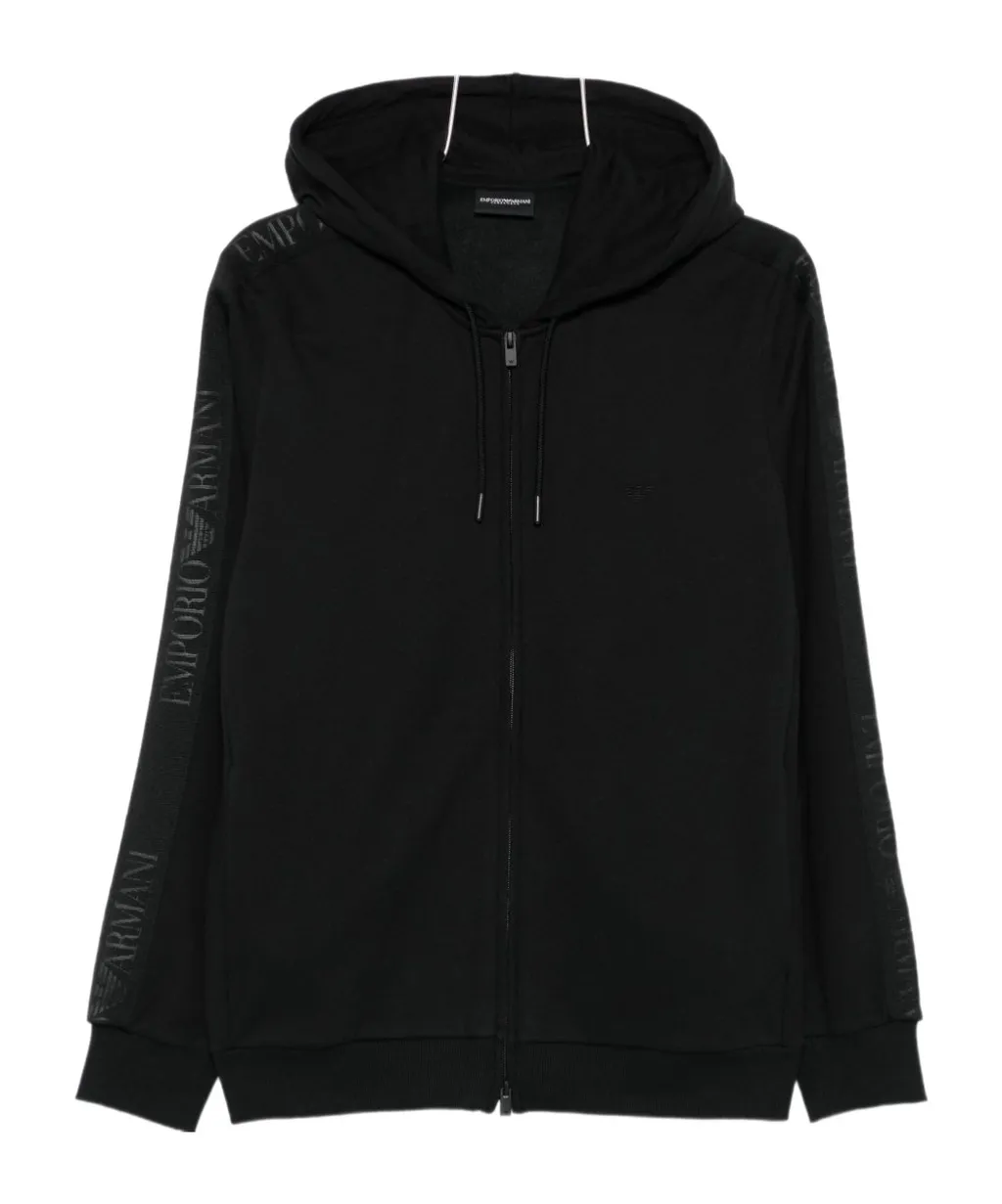 Logo-Tape Hooded Zip-Up Hoodie