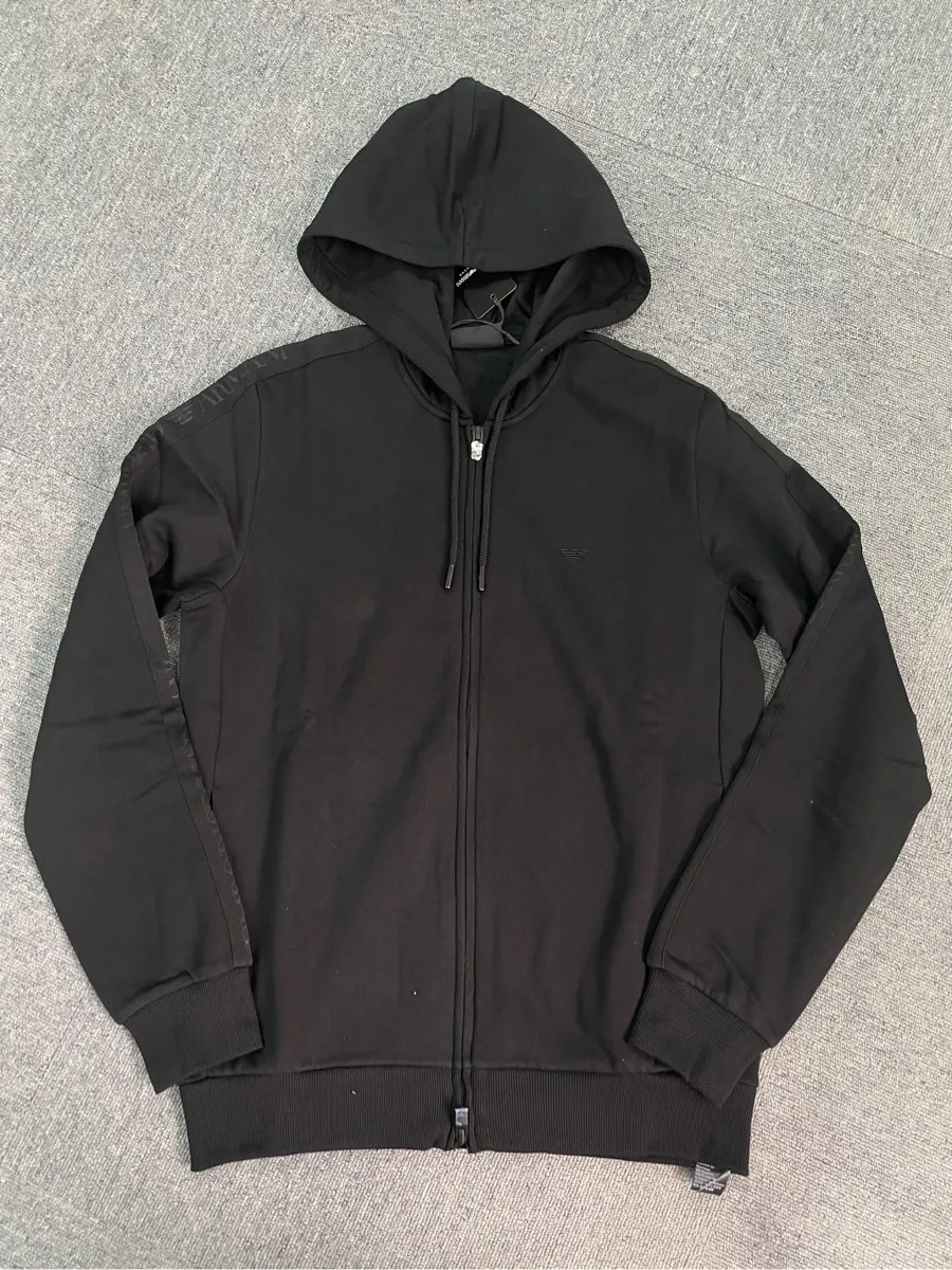Logo-Tape Hooded Zip-Up Hoodie