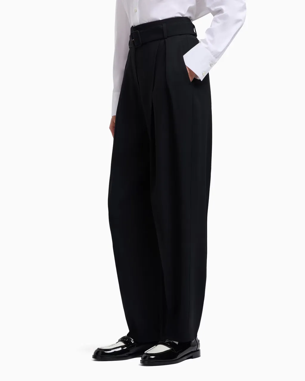 Pleated Belted Trousers