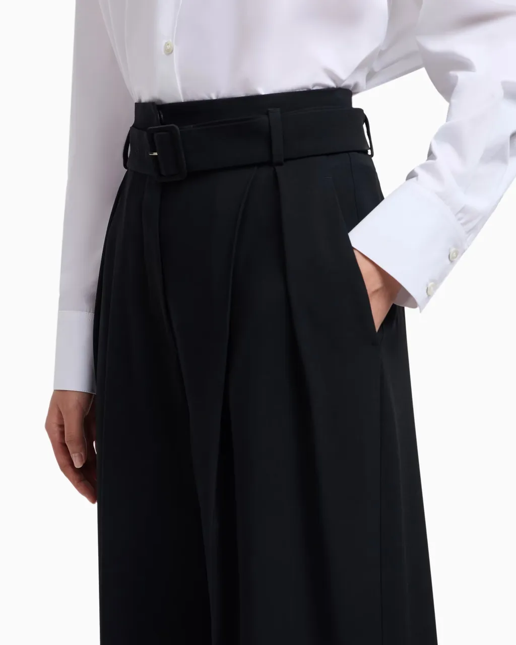 Pleated Belted Trousers