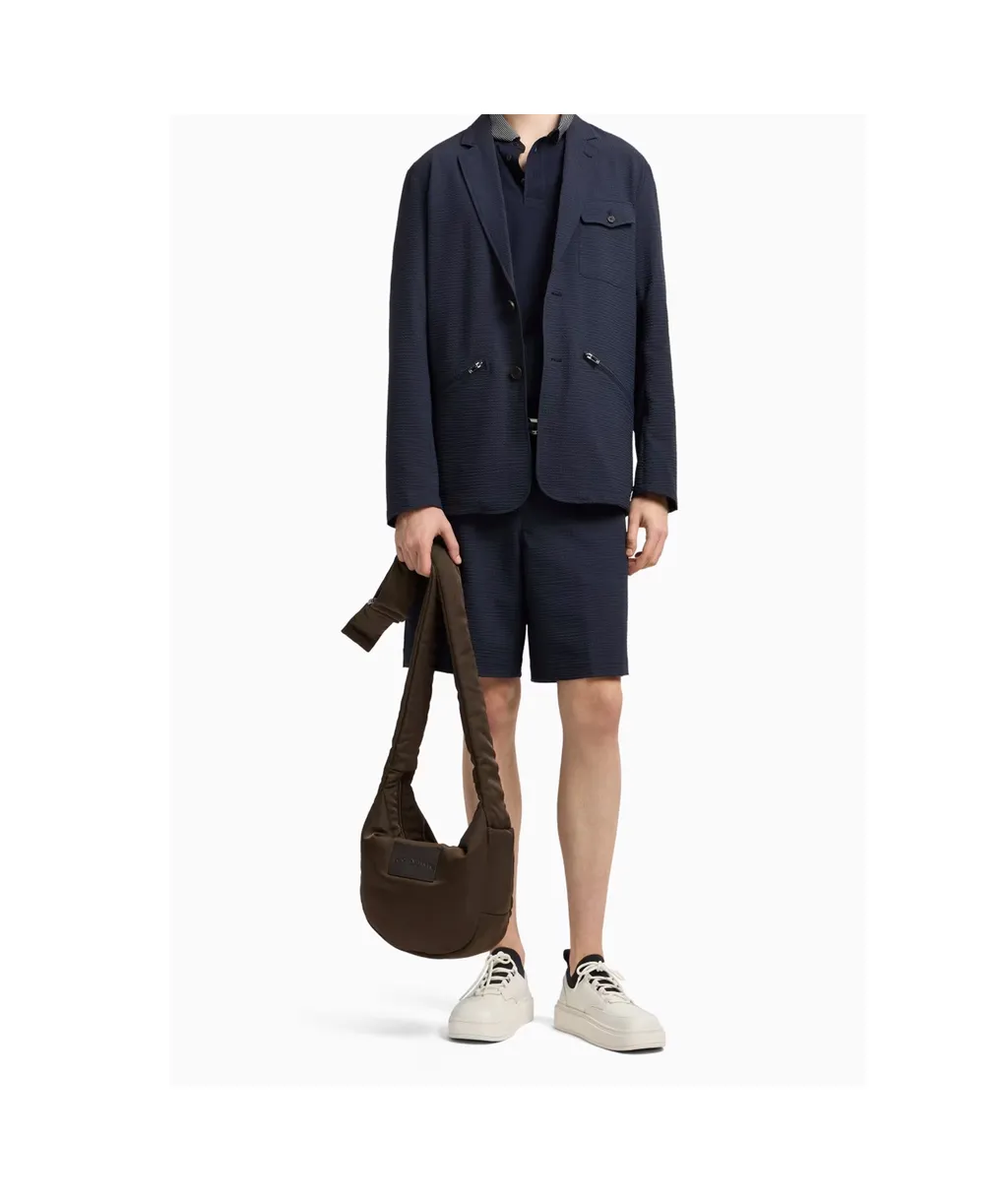 Seersucker Elastic-Waist Shorts
