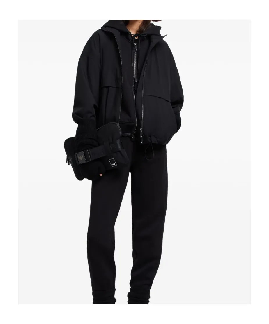 Zip-Up Quilted-Hem Hoodie