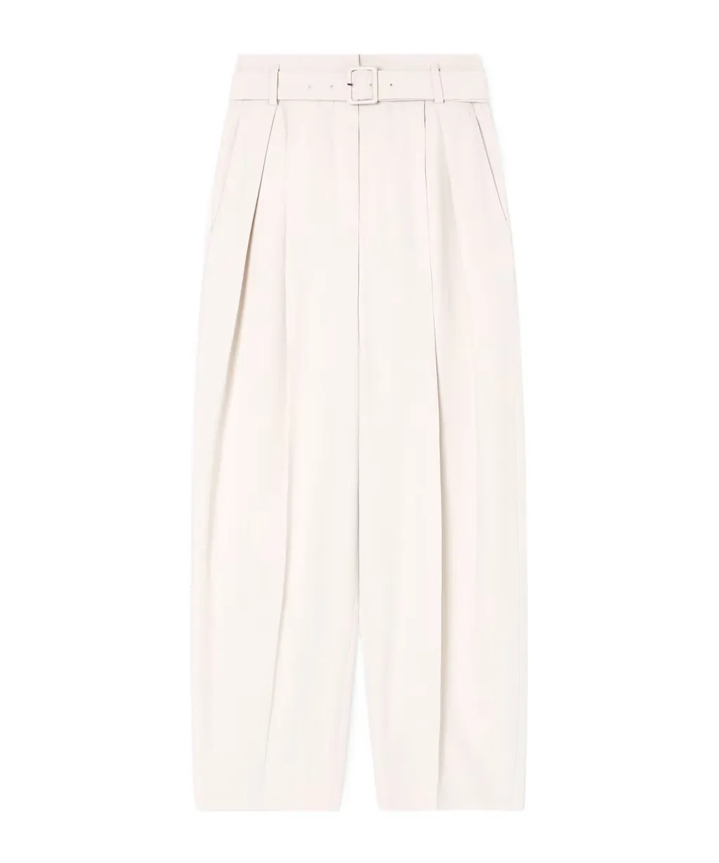 Envers Satin Trousers With Pleats And Belt