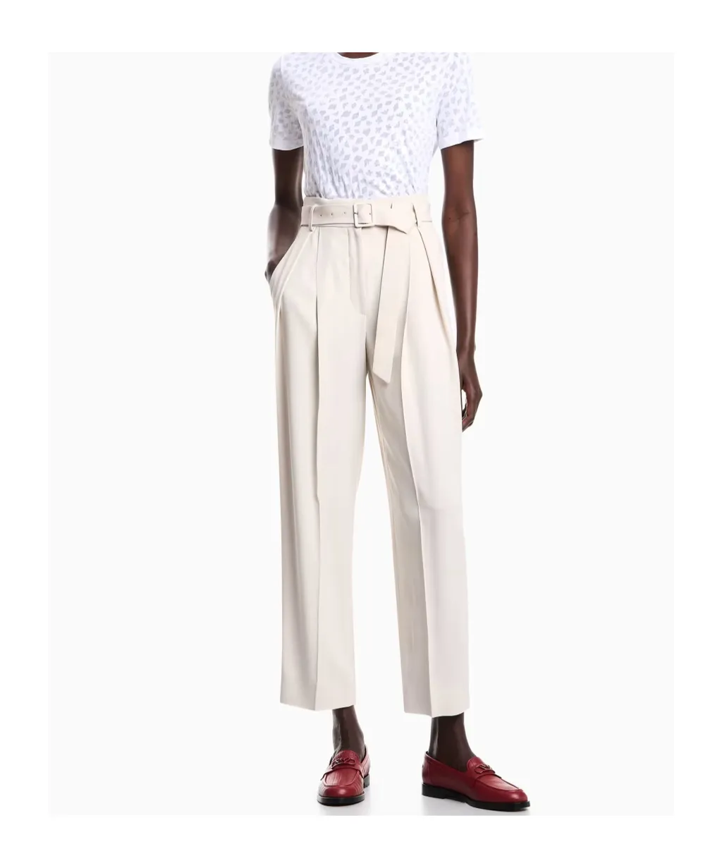 Envers Satin Trousers With Pleats And Belt