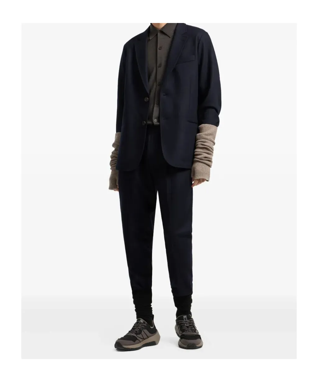 Elasticated-Waist Wool Trousers