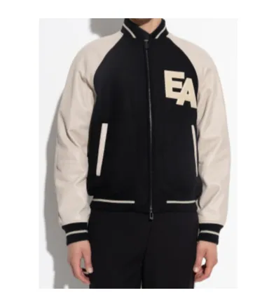 Leather-Sleeved Varsity Jacket
