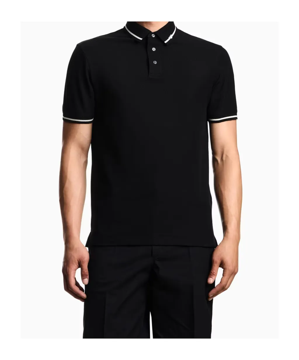 Stripe Detailed Short-Sleeved Polo Shirt