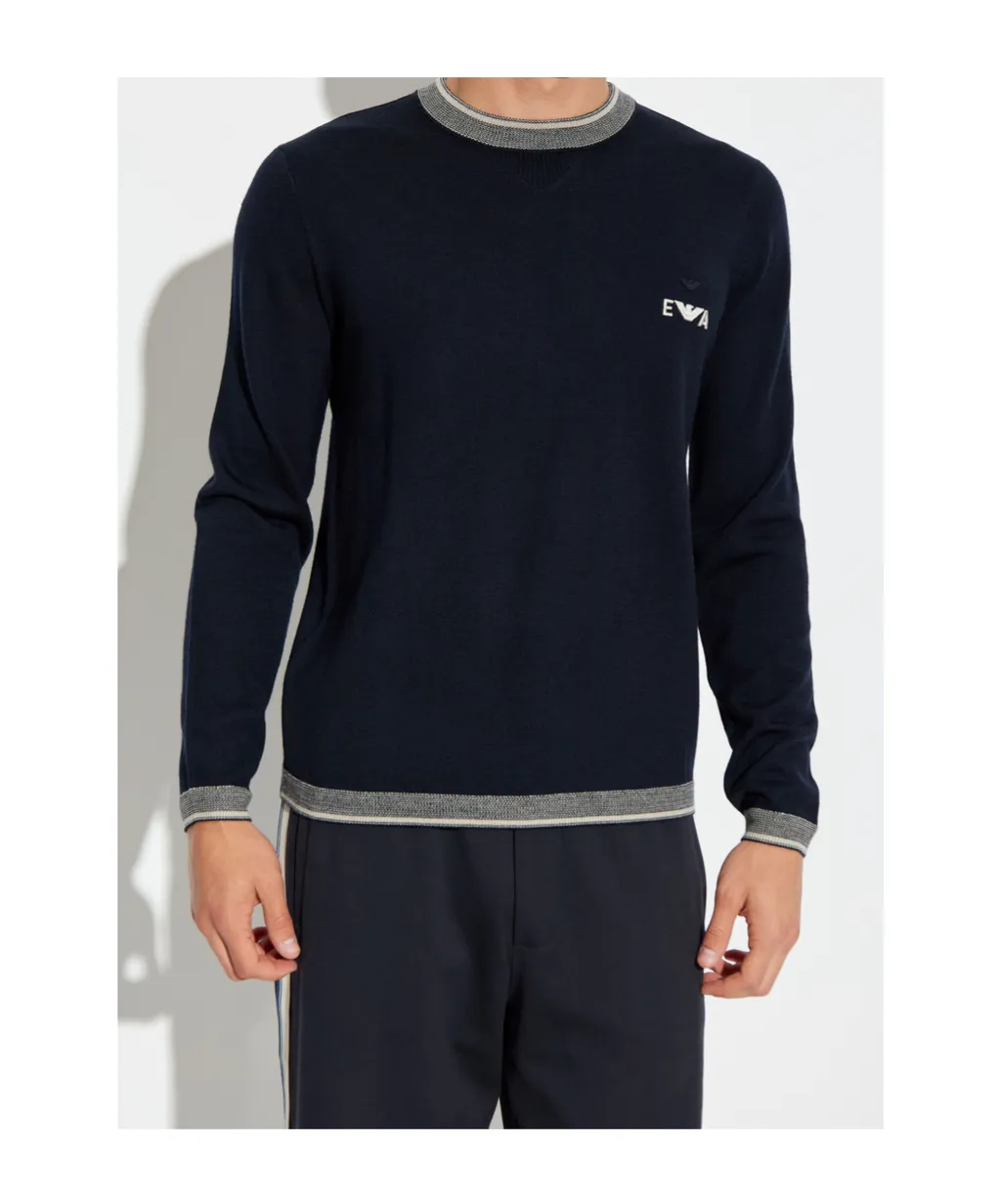 Embroidered-Logo Wool Sweater