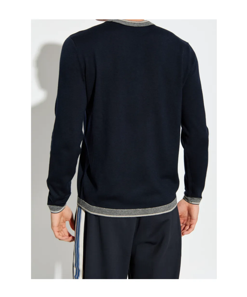 Embroidered-Logo Wool Sweater