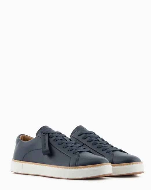 Leather Lace-Up Sneakers