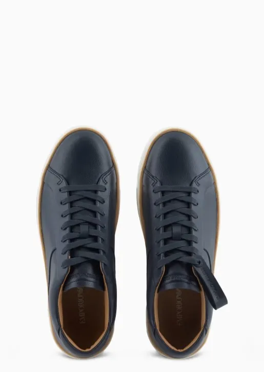 Leather Lace-Up Sneakers