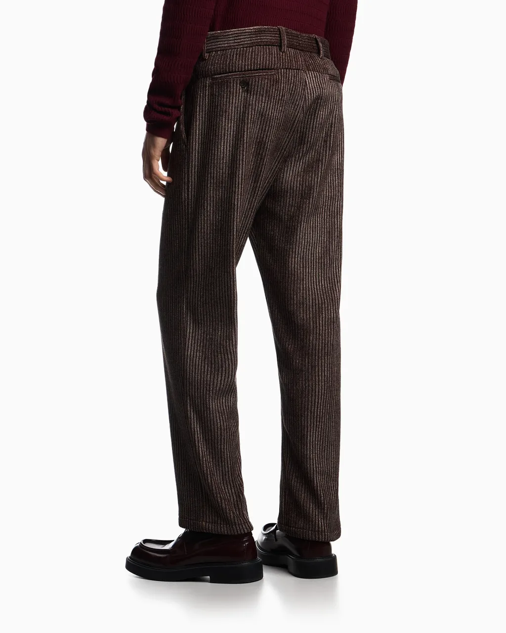 Corduroy Striped Straight-Leg Trousers