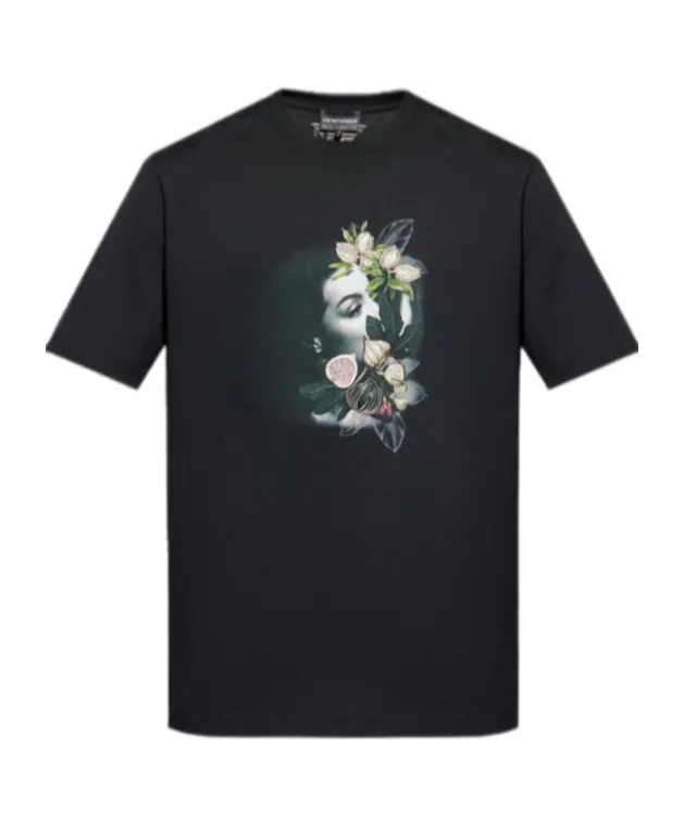 Floral-Print Portrait T-Shirt