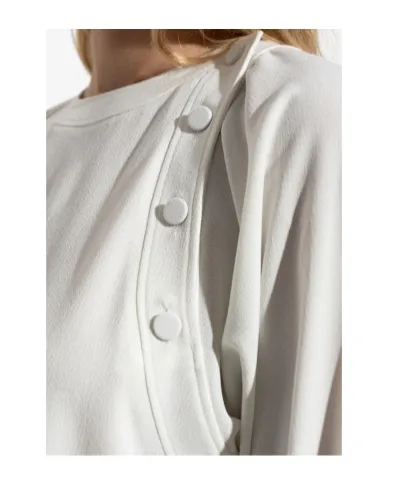 Button-Detail Raglan-Sleeves Blouse