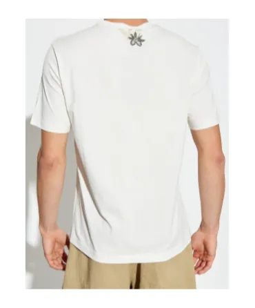 Floral-Embroidered Portrait T-Shirt