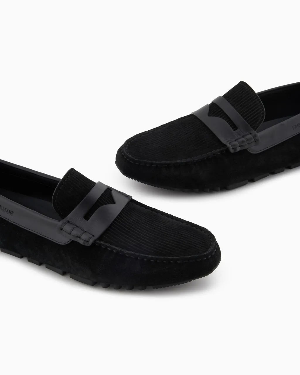 Multi-Striped Suede Driving Loafers