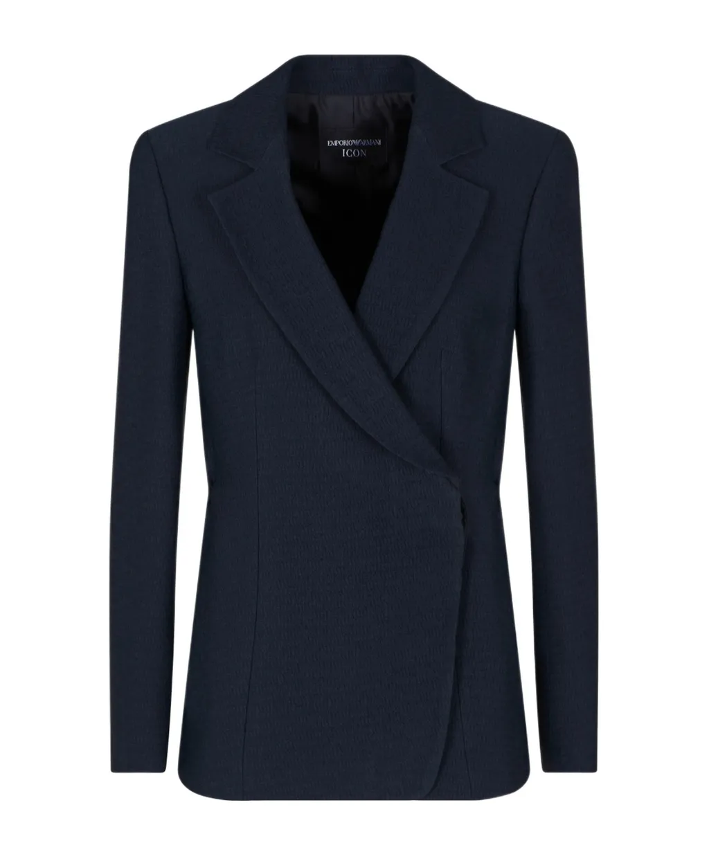 Textured Wrap Blazer