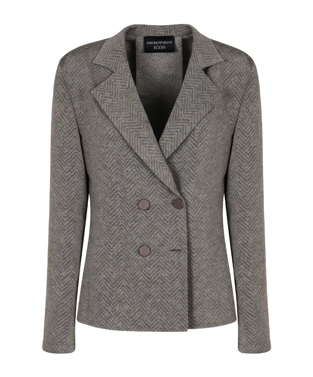 Herringbone Double-Breasted Jacket