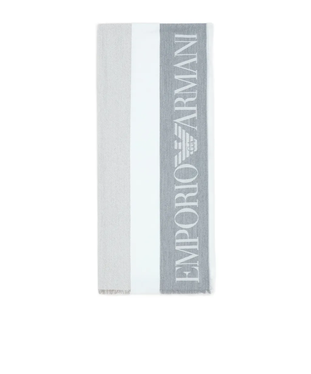 Logo-Jacquard Fringed Scarf