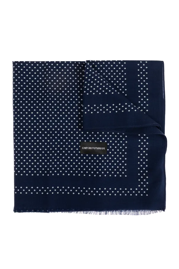 Polka Dot Printed Frayed Edge Scarf