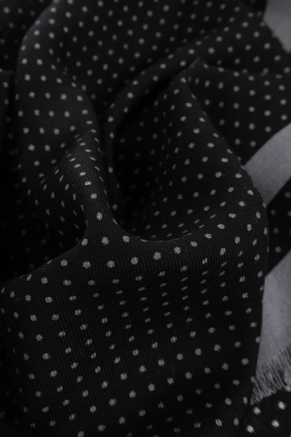 Polka Dot Printed Frayed Edge Scarf