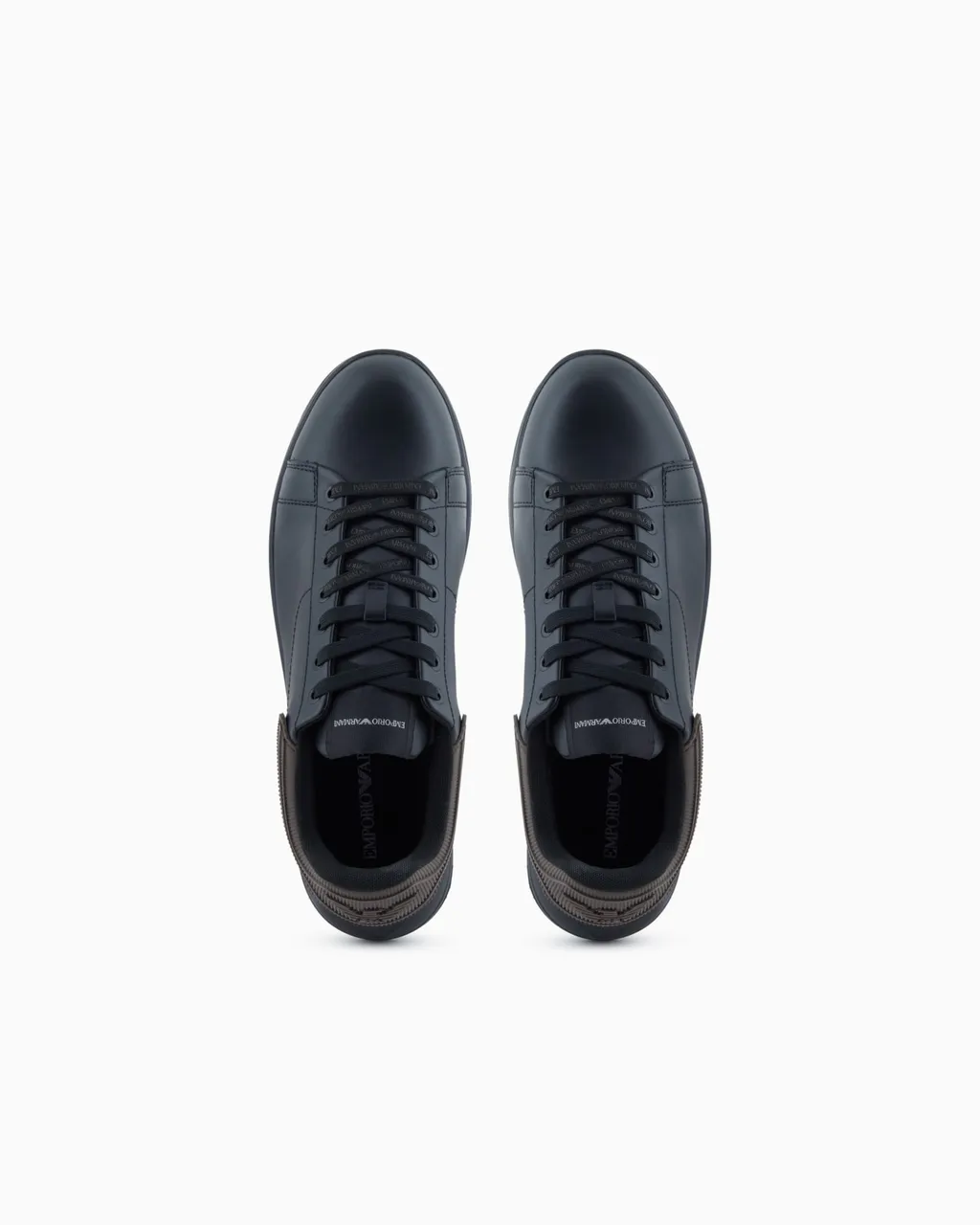 Ribbed-Panel Leather Sneakers